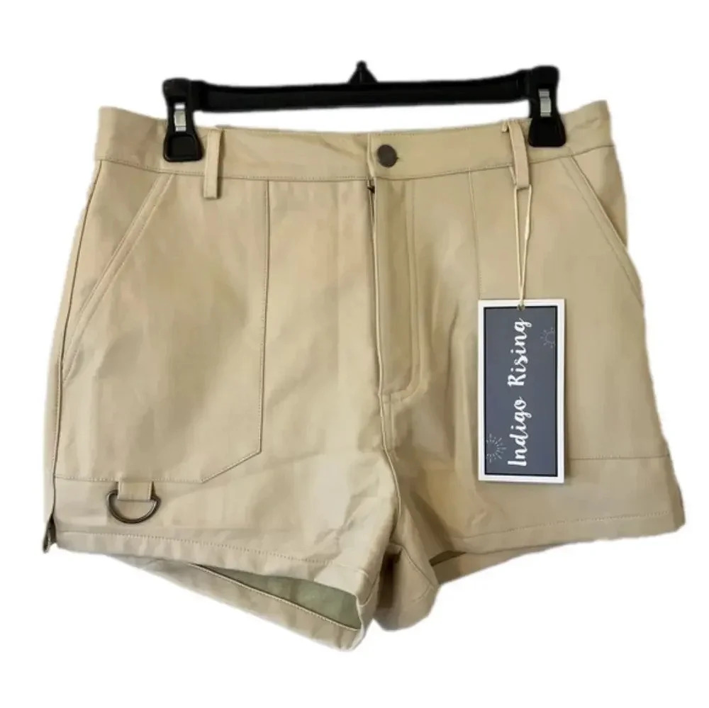 Indigo Rising NWT Faux Leather Tan Shorts Size 9